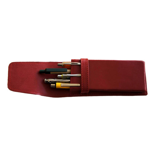 Etui für 5 Kugelschreiber aus echtem Leder | myshopX | Federmäppchen